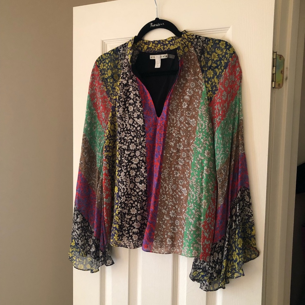 Alice + Olivia Multicolor Floral Blouse